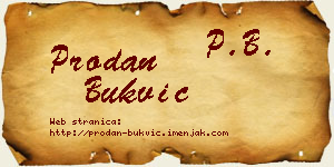 Prodan Bukvić vizit kartica